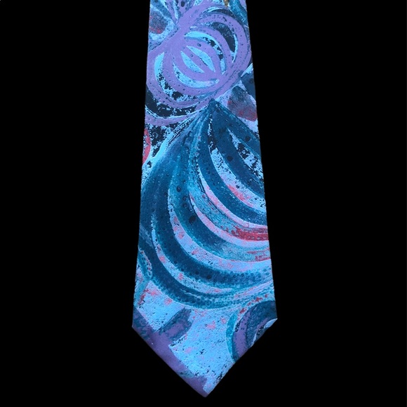 Jonathan Stewart Mens Tie Necktie Multicolor Abstract - Picture 1 of 6